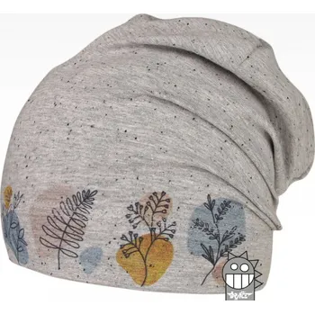 Pokrývka hlavy čepice Dráče POLO 24 šedá s motivem rostlin převis homeless velikost čepic: 54-56cm (7-14 let, RDX vel. 6)