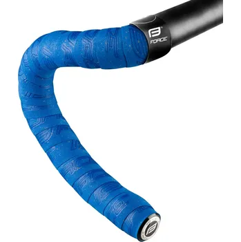 omotávka na kolo Omotávka na řídítka Force korková s vytláčeným logem - Modrá