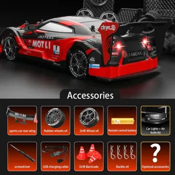 RC model auta Čína Vysokorychlostní driftovací auto na dálkové ovládání Varianta: GTR 1B (1 baterie), Barva: Červená