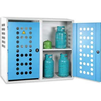 Skříň pro plynové láhve, dvoudvéřová, š x h x v: 1680x690x1600 mm
