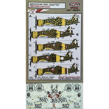 Plastikový model KORA Models 1/48 Decals MC.200 Saetta Fighters over Russia
