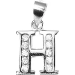 JVD Stříbrný přívěsek se zirkony - písmeno H SVLP0705XH2BI0H