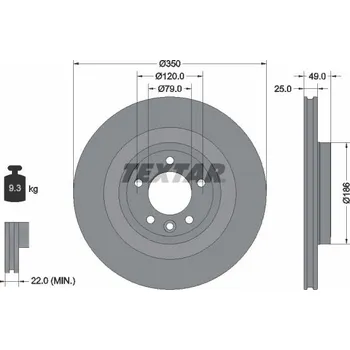 Brzdový kotouč Brzdový kotouč TEXTAR 92278403