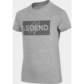 Dívčí tričko 4F HJL22-JTSM005 COLD LIGHT GREY MELANGE Dětské tričko EU 128 HJL22-JTSM005 LIGHT GREY MEL