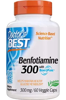 Přírodní produkt Doctor’s Best Benfotiamin 300 mg 60 cps.