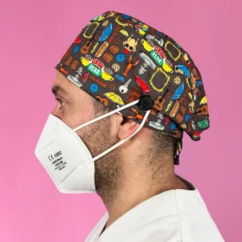 Čepice Enfermanía Chirurgická čepice pro krátké vlasy s knoflíkem Barva: N·U·R·S·E·S