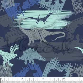 Zakázkový tisk, softshell, kočárkovina... Dinosauři na navy Látky k tisku: Microfirba