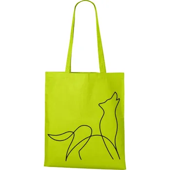 Nákupní taška Plátěná taška s potiskem vlka, Barva Limetková, Velikost 40×45 cm, Canvas Nákupní taška Bezvatriko.cz 1516