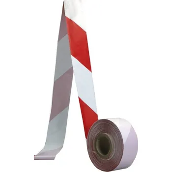 Výstražná páska Bezpečnostní ohraničující páska červená/bílá 75 mm x 500 m