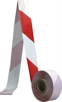 Výstražná páska Bezpečnostní ohraničující páska červená/bílá 75 mm x 500 m