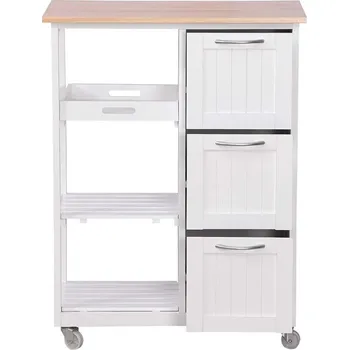 Servírovací stolek Miadomodo Kuchyňský vozík na kolečkách 67 x 37 x 84 cm