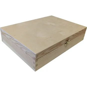 Úložný box Dřevěná uzavíratelná krabička, 35 x 7 x 25 cm