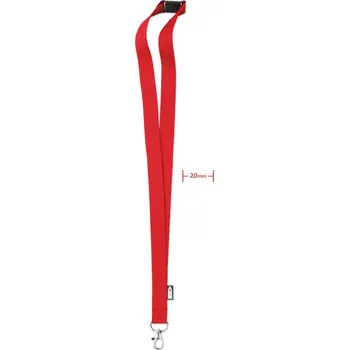 Šnůrka s karabinkou z RPET Lany rpet, červená