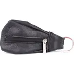 Klasická kožená hladká klíčenka "pytlík" Bellugio no. 07 černá