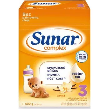 Kojenecká výživa Sunar Complex 3 vanilka, 6x 600 g