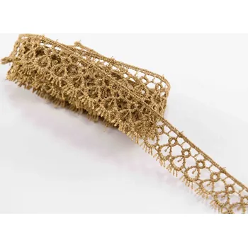 Vzdušná krajka - světle hnědá - šířka 1,8 cm