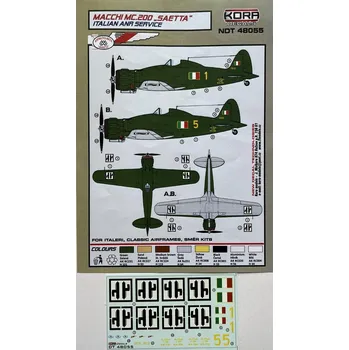 Plastikový model KORA Models 1/48 Decals MC.200 Saetta Italian ANR Service