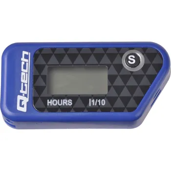 Elektroinstalace pro motocykl Měřič motohodin bezdrátový s nulovatelným počítadlem, Q-TECH (modrý)
