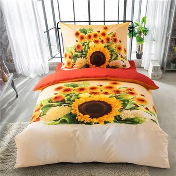 Povlečení Povlečení 3D Svazek slunečnic 140 x 200, 70 x 90 cm zipový uzávěr 