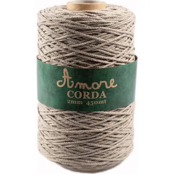 Příze Borgo de Pazzi Amore CORDA 2mm Lněná 605 (Špagátová příze Amore CORDA 2mm 605)