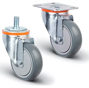 Pojezdové kolečko Průmyslové kolečko otočné, s deskou, bez brzdy, ø80, PP disk, kuličkové ložisko, TPR