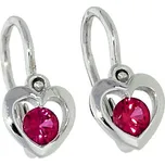 Goldstore Dětské náušnice bílé zlato červené Váha: 0.84 g