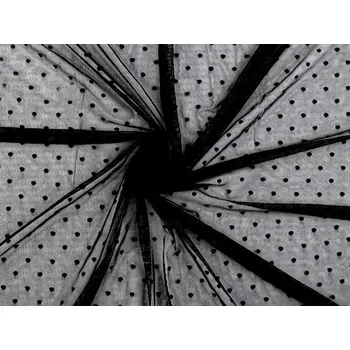 Elastický tyl PAD s puntíky černý 0,95-1/1 m