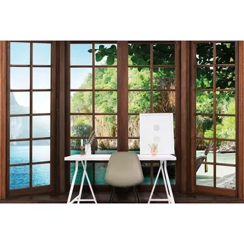 Tapeta Malvis ® Tapeta 3D okno na pláž Vel. (šířka x výška): 360 x 260 cm