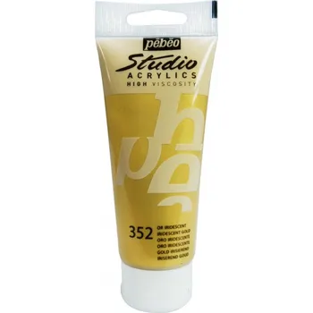 Výtvarná barva Akrylová barva Pébéo Studio Acrylic 100 ml - 352 zlatá iridescentní