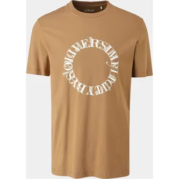 Pánské tričko s.Oliver pánské triko s potiskem hnědé Velikost: M