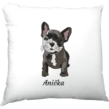 Polštář Polštář saténový s potiskem Polštář Buldoček se jménem