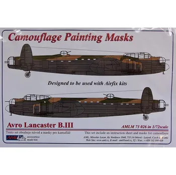 Plastikový model AML 1/72 Camouflage masks Avro Lancaster B.III (AIRF)