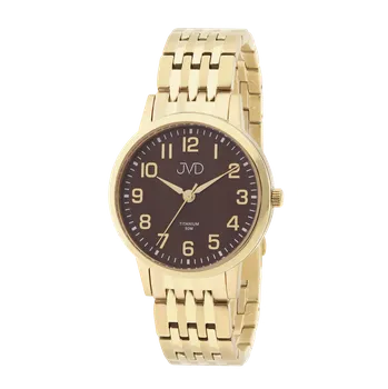 Hodinky JVD Pánské námrakové pozlacené titanové antialergické hodinky JVD JE5001.4 (JVD Pánské námrakové pozlacené titanové antialergické hodinky JVD JE5001.4)