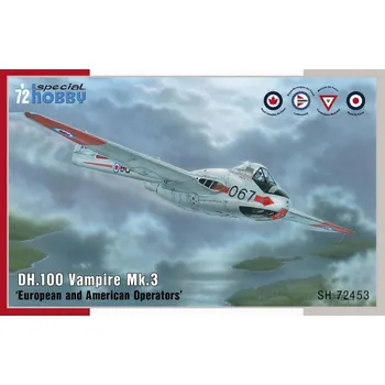 Plastikový model 1:72 de Havilland D.H.100 Vampire Mk.3 „European and American Operators“