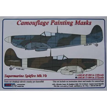 Plastikový model AML 1/72 Mask Supermarine Spitfire Mk.V Camouflage 'A'