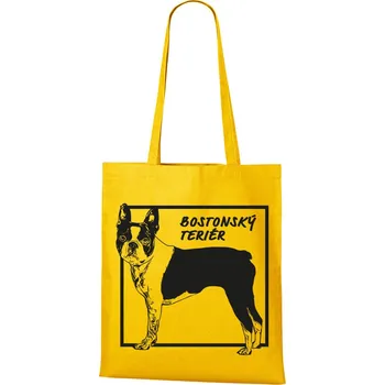 Plátěná taška Bostonský teriér, Barva Žlutá, Velikost 40×45 cm, Canvas Nákupní taška Bezvatriko.cz 1348