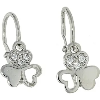 Náušnice Goldstore Dětské náušnice trojlístky bílé zlato Váha: 1.00 g