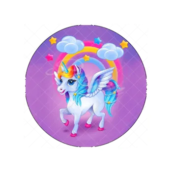 Jedlá dekorace na dort JEDNOROŽEC fialový, VARIANTA Jedlý papír 1540