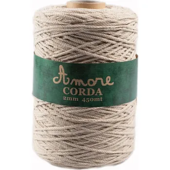 Příze Borgo de Pazzi Amore CORDA 2mm Béžová 723 (Špagátová příze Amore CORDA 2mm 723)