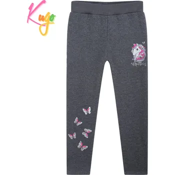 Dívčí legíny Dívčí legíny s aplikací, zateplené - KUGO WL0909, šedá Barva: Šedá, Velikost: 98