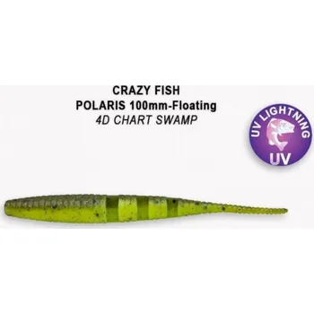 Umělá nástraha Gumová nástraha Crazy Fish Polaris 10cm 4D Chart swamp (6ks)