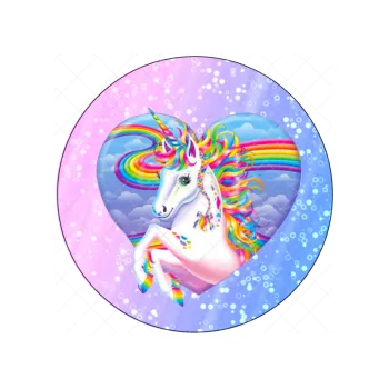 Jedlá dekorace na dort JEDNOROŽEC a srdce, VARIANTA Jedlý papír 1550