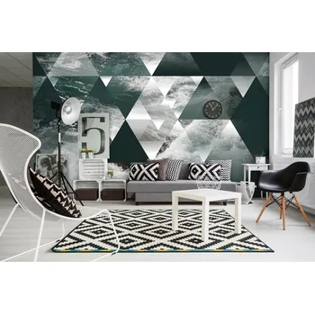 Tapeta Malvis ® Tapeta 3D trojuhelníky a voda Vel. (šířka x výška): 144 x 105 cm