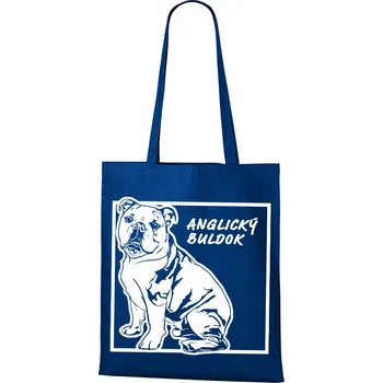 Plátěná taška Anglický buldok, Barva Modrá, Velikost 40×45 cm, Canvas Nákupní taška Bezvatriko.cz 1150
