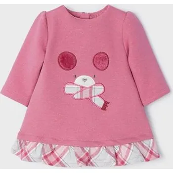 Kojenecké šaty růžové šatičky s dlouhým rukávem Mayoral 2823-95 velikost 62