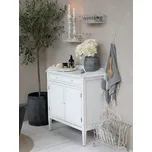 Bílá antik dřevěná komoda s dvířky Old French Satin - 83*41*92cm