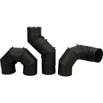 Kouřovod Kovo Kraus Koleno s čistící otvorem 5 segmentové 120 mm