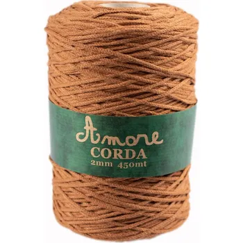 Příze Borgo de Pazzi Amore CORDA 2mm Skořicová 185 (Špagátová příze Amore CORDA 2mm 185)
