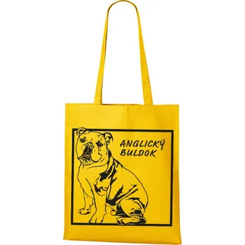 Plátěná taška Anglický buldok, Barva Žlutá, Velikost 40×45 cm, Canvas Nákupní taška Bezvatriko.cz 1150