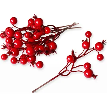 Jeřabiny přízdoba 6ks/16cm červená